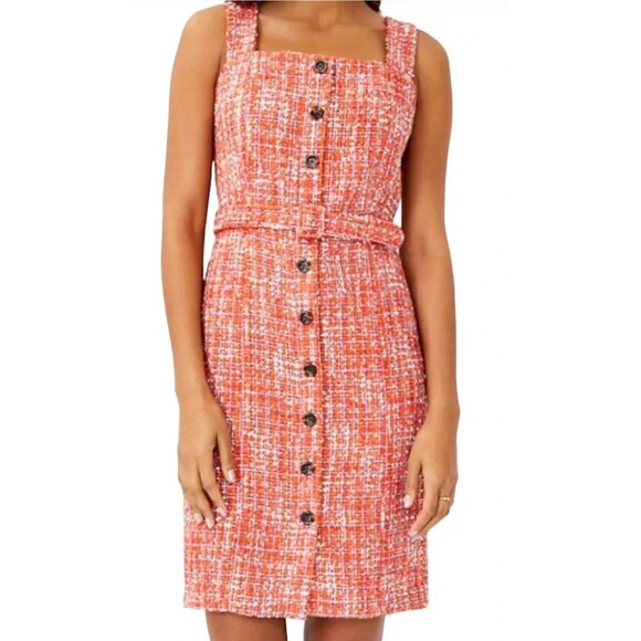 Ann Taylor Dresses & Skirts - Ann Taylor Tweed Sheath Dress Womens Size 8 Petite Multicolor with Belt NWT
